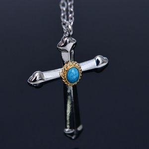 Turquoise Charm Short Cross-Necklace 335