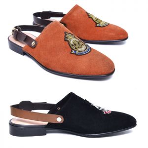 Embroidery Suede Sandal-Shoes 709