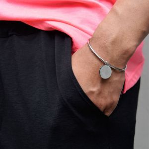 Circle Charm Steel Bangle-Bracelet 491