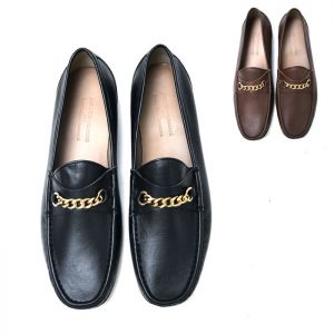 Soft Lambskin Gold Chain Loafer-Shoes 831