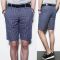 Slim Cut Pin Stripe Linen-Shorts 10