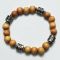 Exotic Metal Charm Wood Beads-Bracelet 132
