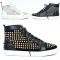 Studs Leather High Top Sneakers-Shoes 530