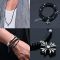 2-way 4 Coils Cuff & Flower Black Beads-Necklace 284