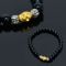 Gold Skull Charm Onix Beads-Bracelet 374