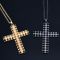 Pointy Double Studs Cross -Necklace 329